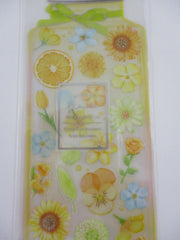 Cute Kawaii Qlia Fleur Arome Scented Flower Sticker Sheet - Bright Yellow - for Journal Planner Craft Organizer Calendar