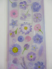 Cute Kawaii Qlia Fleur Arome Scented Flower Sticker Sheet - Blue Purple Pink - for Journal Planner Craft Organizer Calendar