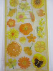 Cute Kawaii Qlia Fleur Arome Scented Flower Sticker Sheet - Yellow Orchid - for Journal Planner Craft Organizer Calendar