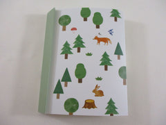 Cute Kawaii Qlia Sticker Sheet fold to mini booklet - Green Nature Bear Fox - for Journal Planner Craft Organizer Calendar