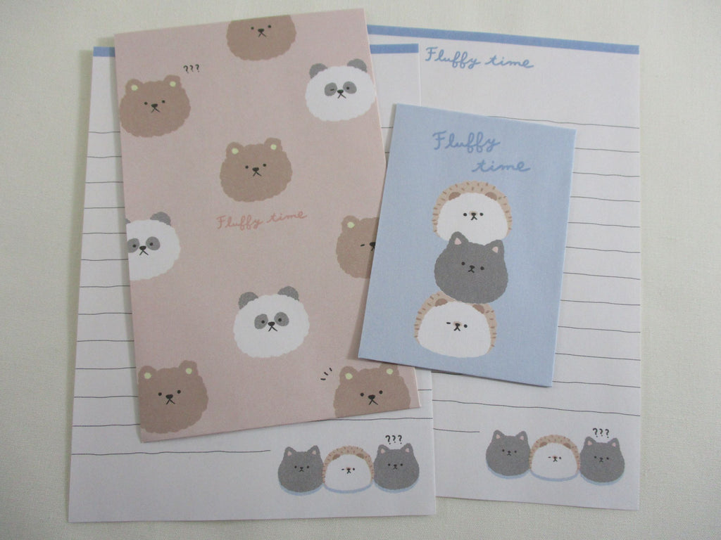 Cute Kawaii Crux Hedgehog Cat Fluffy Time Mini Letter Sets - Small Writing Note Envelope Set Stationery