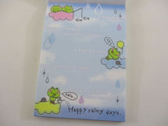 Cute Kawaii Crux Frog Happy Rainy Day Mini Notepad / Memo Pad - Stationery Design Writing Collection