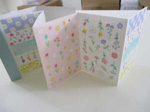 Cute Kawaii Qlia Sticker Sheet fold to mini booklet - Flowers - for Journal Planner Craft Organizer Calendar