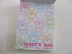 Cute Kawaii  Q-Lia Bear Teddy Box Mini Notepad / Memo Pad - Stationery Designer Paper Collection