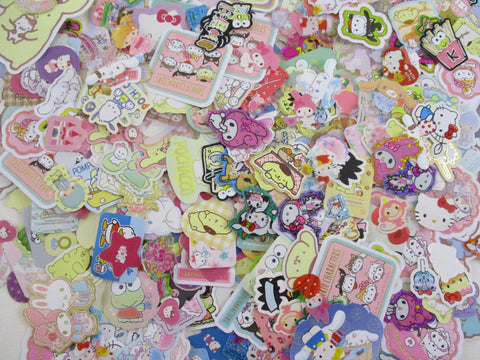 Grab Bag Stickers: 40 pcs My Melody, Purin, Little Twin Stars, Hello Kitty, Pochacco, Keroppi, Kuromi, Tuxedosam, Cinnamorolldestash lot pre-owned