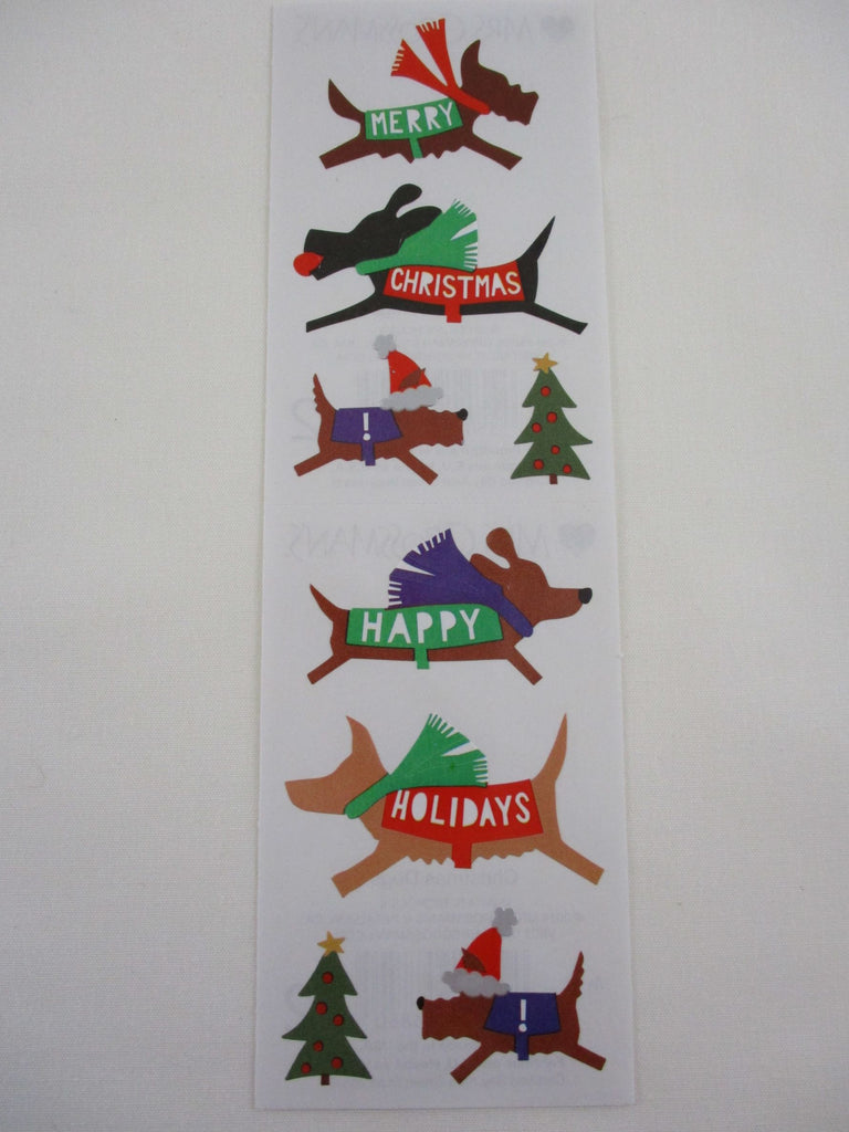 Mrs Grossman Christmas Dogs Sticker Sheet / Module - Vintage & Collectible