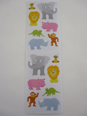 Mrs Grossman Chubby Jungle Animals Sticker Sheet / Module - Vintage & Collectible