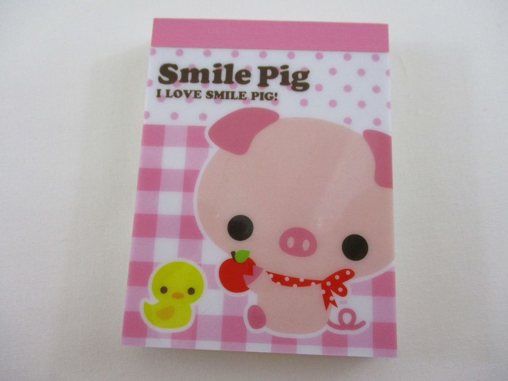 Cute Kawaii Q-Lia Pig Smile Mini Notepad / Memo Pad - Stationery Design Writing Collection