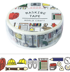 Cute Kawaii W-Craft Washi / Masking Deco Tape - Ready for School Study College A - for Scrapbooking Journal Planner Craft