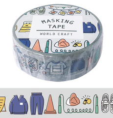 Cute Kawaii W-Craft Washi / Masking Deco Tape - Ready for School Study College D - for Scrapbooking Journal Planner Craft