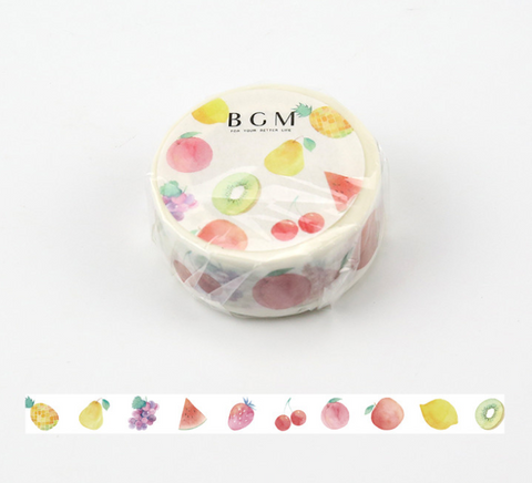 Cute Kawaii BGM Washi / Masking Deco Tape - Fresh Fruits - for Scrapbooking Journal Planner Craft