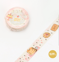 Cute Kawaii BGM Washi / Masking Deco Tape - Crayon Land series - Sweet Strawberry Desserts Pastry Bakery - for Scrapbooking Journal Planner Craft