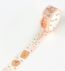 Cute Kawaii BGM Washi / Masking Deco Tape - Crayon Land series - Sweet Strawberry Desserts Pastry Bakery - for Scrapbooking Journal Planner Craft