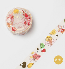 Cute Kawaii BGM Washi / Masking Deco Tape - Summer Limited series - Strawberry Fresh Fruit Cold Treats - for Scrapbooking Journal Planner Craft