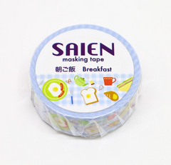 Cute Kawaii Saien Washi / Masking Deco Tape - Breakfast Food Egg Toast - for Scrapbooking Journal Planner Craft