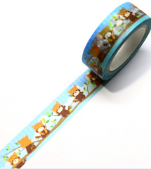 Cute Kawaii Saien Washi / Masking Deco Tape - Red Panda Racoon - for Scrapbooking Journal Planner Craft