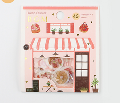 Cute Kawaii BGM Flake Stickers Sack - Berry Strawberry Dessert Bakery Tea Time - for Journal Agenda Planner Scrapbooking Craft