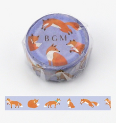 Cute Kawaii BGM Washi / Masking Deco Tape - Fox  ♥ - for Scrapbooking Journal Planner Craft