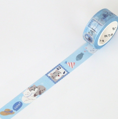 Cute Kawaii BGM Washi / Masking Deco Tape - Cat  ♥ - for Scrapbooking Journal Planner Craft