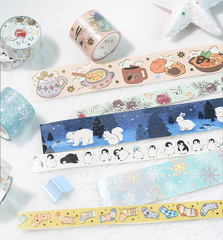 Cute Kawaii BGM Washi / Masking Deco Tape - Soup Warm Marshmallow Drink Autumn Food - for Scrapbooking Journal Planner Craft