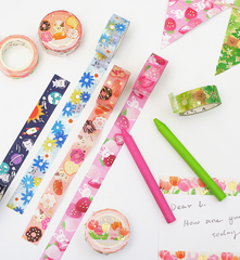 Cute Kawaii BGM Washi / Masking Deco Tape - Crayon Land series - Cat Baker Donuts  - for Scrapbooking Journal Planner Craft