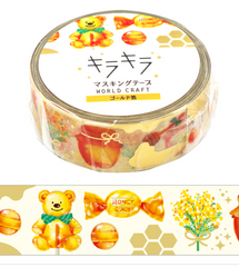Cute Kawaii W-Craft Washi / Masking Deco Tape - Sweet Honey Bear - for Scrapbooking Journal Planner Craft