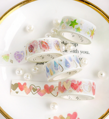 Cute Kawaii BGM Washi / Masking Deco Tape - Hearts Love - for Scrapbooking Journal Planner Craft