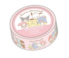 Cute Kawaii Sanrio Characters Hello Kitty Kuromi My Melody Purin and many more Washi / Masking Deco Tape - A - for Scrapbooking Journal Planner Craft collectible