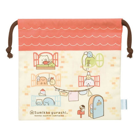 z Cute Kawaii San-X Sumikko Gurashi Home Drawstring Cotton Pouch / Bag