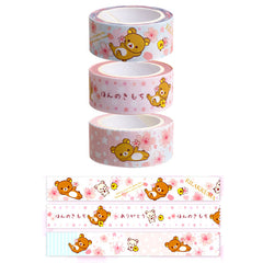 z Cute Kawaii San-X Rilakkuma Sakura Cherry Blossom Washi Deco Tape Set - B - for Scrapbooking Journal Planner Craft