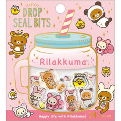 Cute Kawaii San-X Rilakkuma Bear Drop Seal Bits Style Flake Stickers Sack - A - for Journal Planner Agenda Craft Scrapbooking Collectible