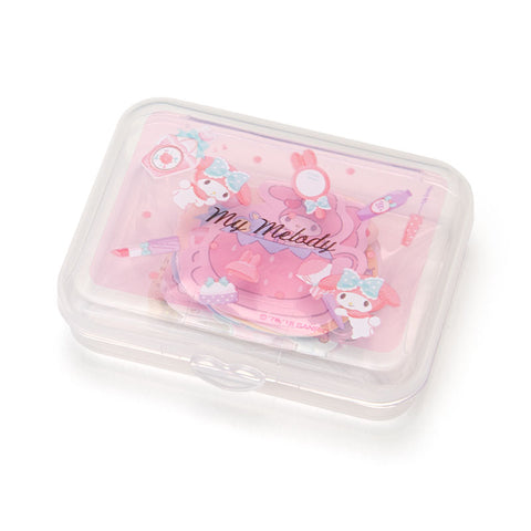 Collectible ૮ ・ﻌ・ა - Cute Kawaii Sanrio My Melody rabbit Flake Stickers in Mini Plastic Container 2018 - Collectible