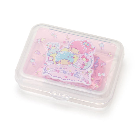 Collectible ૮ ・ﻌ・ა - Cute Kawaii Sanrio Little Twin Stars Flake Stickers in Mini Plastic Container 2018 - Collectible