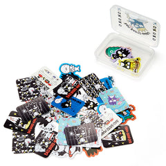 Collectible ૮ ・ﻌ・ა - Cute Kawaii Sanrio Badtz Maru Flake Stickers in Mini Plastic Container 2018 - Collectible