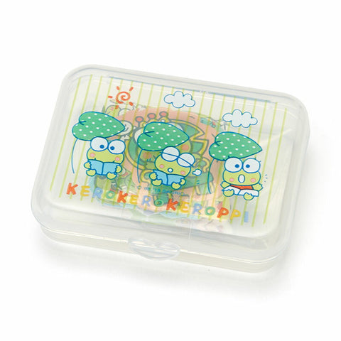 Collectible ૮ ・ﻌ・ა - Cute Kawaii Sanrio Keroppi Frog Flake Stickers in Mini Plastic Container 2018 - Collectible
