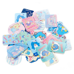 Collectible ૮ ・ﻌ・ა - Cute Kawaii Sanrio Tuxedosam Penguin Flake Stickers in Mini Plastic Container 2018 - Collectible