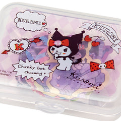 Cute Kawaii Sanrio Kuromi Flake Stickers in Mini Plastic Container 2018 - Collectible