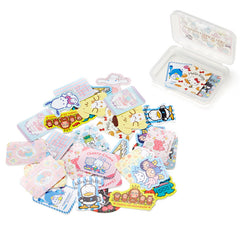 Collectible ૮ ・ﻌ・ა - Cute Kawaii Sanrio Characters Mix Flake Stickers in Mini Plastic Container 2018 - Collectible